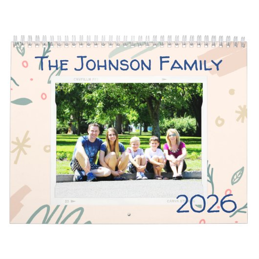 Familie aangepaste foto 2026 kalender (Hoes)