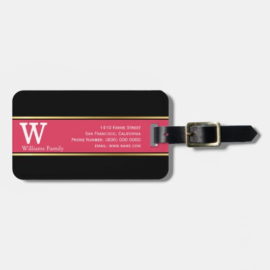 Familie (aangepaste info voor- en achterzijde) Rei Bagagelabel (Voorkant horizontaal)