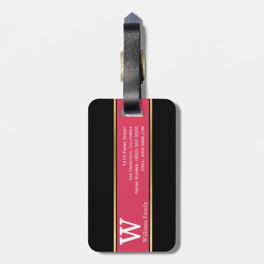 Familie (aangepaste info voor- en achterzijde) Rei Bagagelabel (Achterkant verticaal)