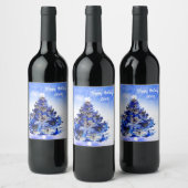 Familie aangepaste kerstboom wijnflessen wijn etiket (Flessen)