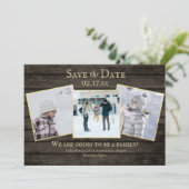 Familie Adoptie Rustiek Hout Foto Save the Date (Staand voorkant)