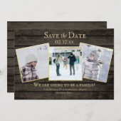 Familie Adoptie Rustiek Hout Foto Save the Date (Voorkant / Achterkant)