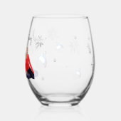 Familie afbeelding Kerst Wijnglas Zonder Voet (Links)