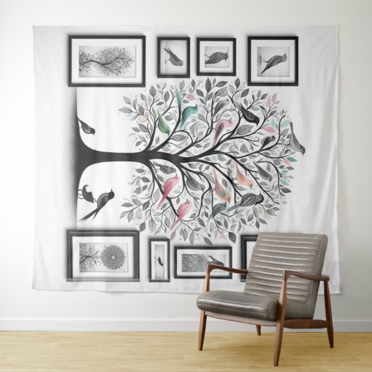 Familie Afbeeldingen Tree 01 Wandkleed (In Situ (horizontaal))