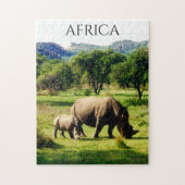 familie afrika rhino legpuzzel (Verticaal)