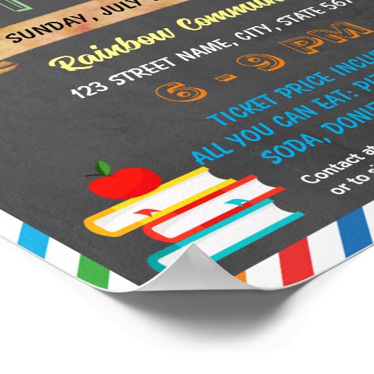 Familie alfabetisering Bingo Nachtevenement sjablo Poster (Hoek)