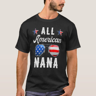 Familie Alle Amerikaanse Nana Vlag 4 juli Patrioti T-shirt