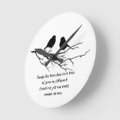 Familie als takken op een Gezegde met vogels Ronde Klok (Hoek)