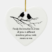 Familie als takken op een Gezegde Vogels Keramisch Ornament (Achterkant)