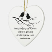 Familie als takken op een Gezegde Vogels Keramisch Ornament (Links)