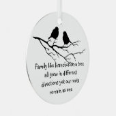 Familie als takken op een Gezegde Vogels Metalen Ornament (Voorkant Rechts)