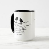 Familie als takken op een Gezegde Vogels Mok (Voorkant links)