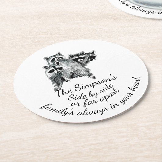 Familie altijd in uw hardetoecitaten ronde kartonnen onderzetter (Gebogen)