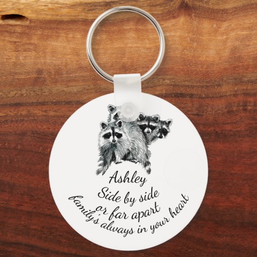 Familie altijd in uw hardetoecitaten sleutelhanger (Voorkant)