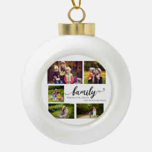 Familie Altijd voor altijd 5 foto collage citaat Keramische Bal Ornament