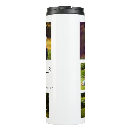 Familie Altijd voor altijd 5 foto collage citaat Thermosbeker (Achterkant)