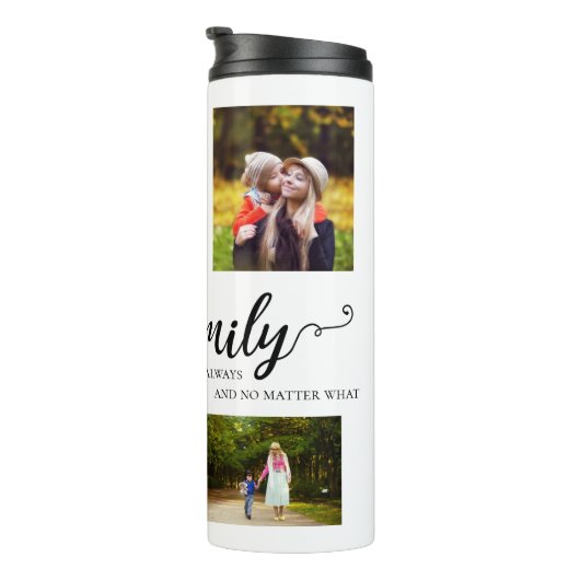 Familie Altijd voor altijd 5 foto collage citaat Thermosbeker (Geroteerd rechts)