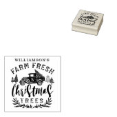 Familie Antieke Kerstboom Bezorgtruck Rubberstempel (Gestempeld)