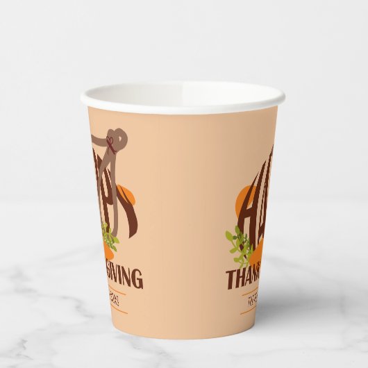 Familie artistieke Thanksgiving Turkije Brown & Or Papieren Bekers (Links)