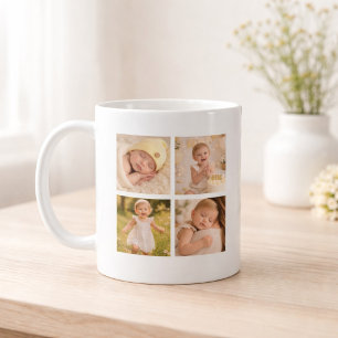 Familie Baby Aandenken Cadeau Foto Collage Op Maat Koffiemok