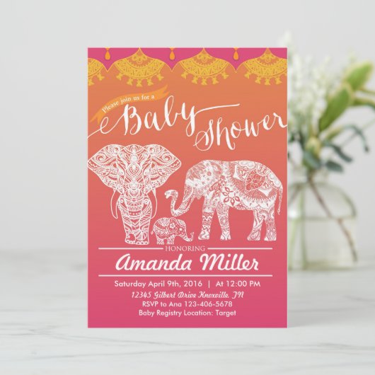 Familie Baby shower - Inspiratie - Indië Kaart (Staand voorkant)