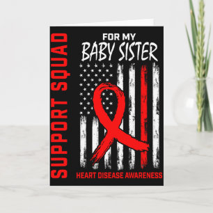 Familie Baby Zus Hartziekte Bewustzijn Vlag Ba Kaart