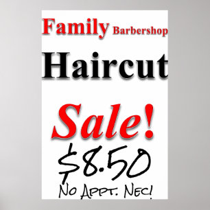 Familie Barbershop Haircut Sale Beauty Salon Poste Poster