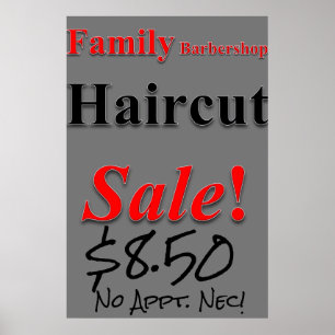 Familie Barbershop Haircut Sale Beauty Salon Poste Poster