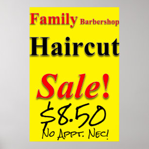 Familie Barbershop Haircut Sale Beauty Salon Poste Poster