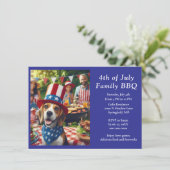 Familie BBQ 4 juli Kaart (Staand voorkant)