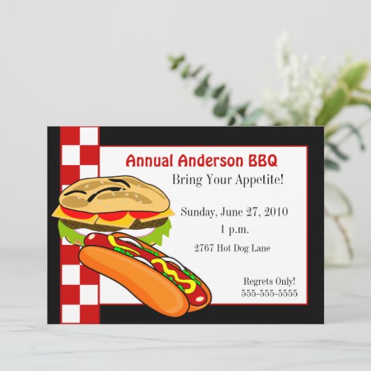 Familie BBQ Kaart (Staand voorkant)