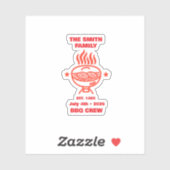 Familie BBQ-team 4 juli Sticker (Vel)