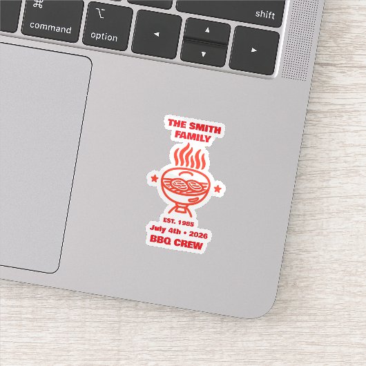 Familie BBQ-team 4 juli Sticker (Detail)