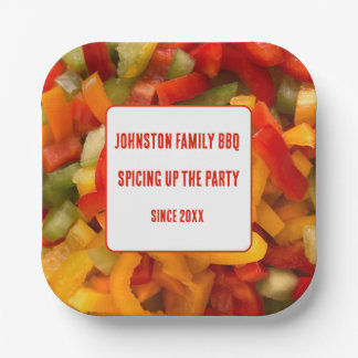Familie BBQ Zomerfeest Spic Up Het Feest Papieren Bordje