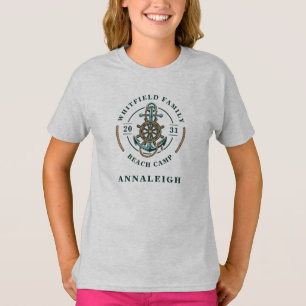 Familie Beach Camp Nautical Matching Daughter Name T-shirt