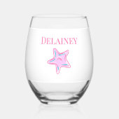 Familie Beach Cruise Reunion Vakantie Starfish Wijnglas Zonder Voet (Voorkant)