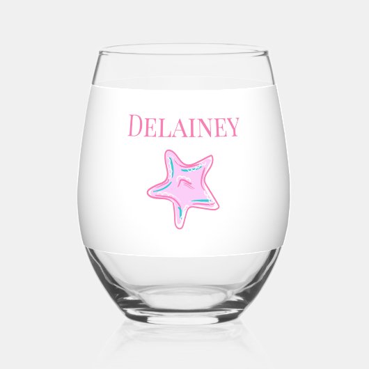 Familie Beach Cruise Reunion Vakantie Starfish Wijnglas Zonder Voet (Voorkant)