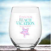 Familie Beach Cruise Reunion Vakantie Starfish Wijnglas Zonder Voet
