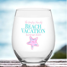 Familie Beach Cruise Reunion Vakantie Starfish Wijnglas Zonder Voet