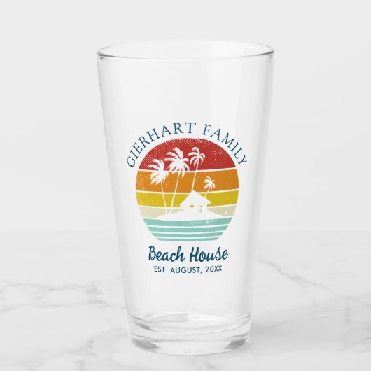 Familie Beach House Aangepaste Kustvakantie Glas (Voorkant)