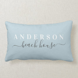 Familie Beach House Blue Lumbar Pillow met achtern Kussen