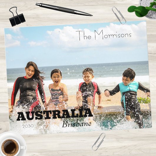 Familie Bestemming Foto Feestdagenkaart