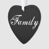 "Familie betekent" Hart Ornament (voorkant)
