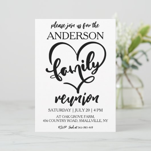 Familie bij elkaar familiereünie uitnodigingen (Staand voorkant)