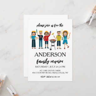 Familie bij elkaar familiereünie uitnodigingen
