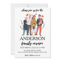 Familie bij elkaar familiereünie uitnodigingen