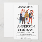 Familie bij elkaar familiereünie uitnodigingen (Voorkant / Achterkant)