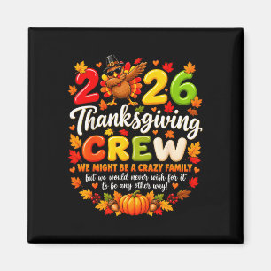 Familie bij elkaar op thanksgiving crew 2026 turke magneet