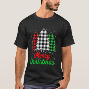 Familie Bijpassende Buffalo Plaid Vrolijke Kerstbo T-shirt