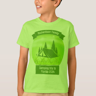  familie bijpassende groene tent camping t-shirt
